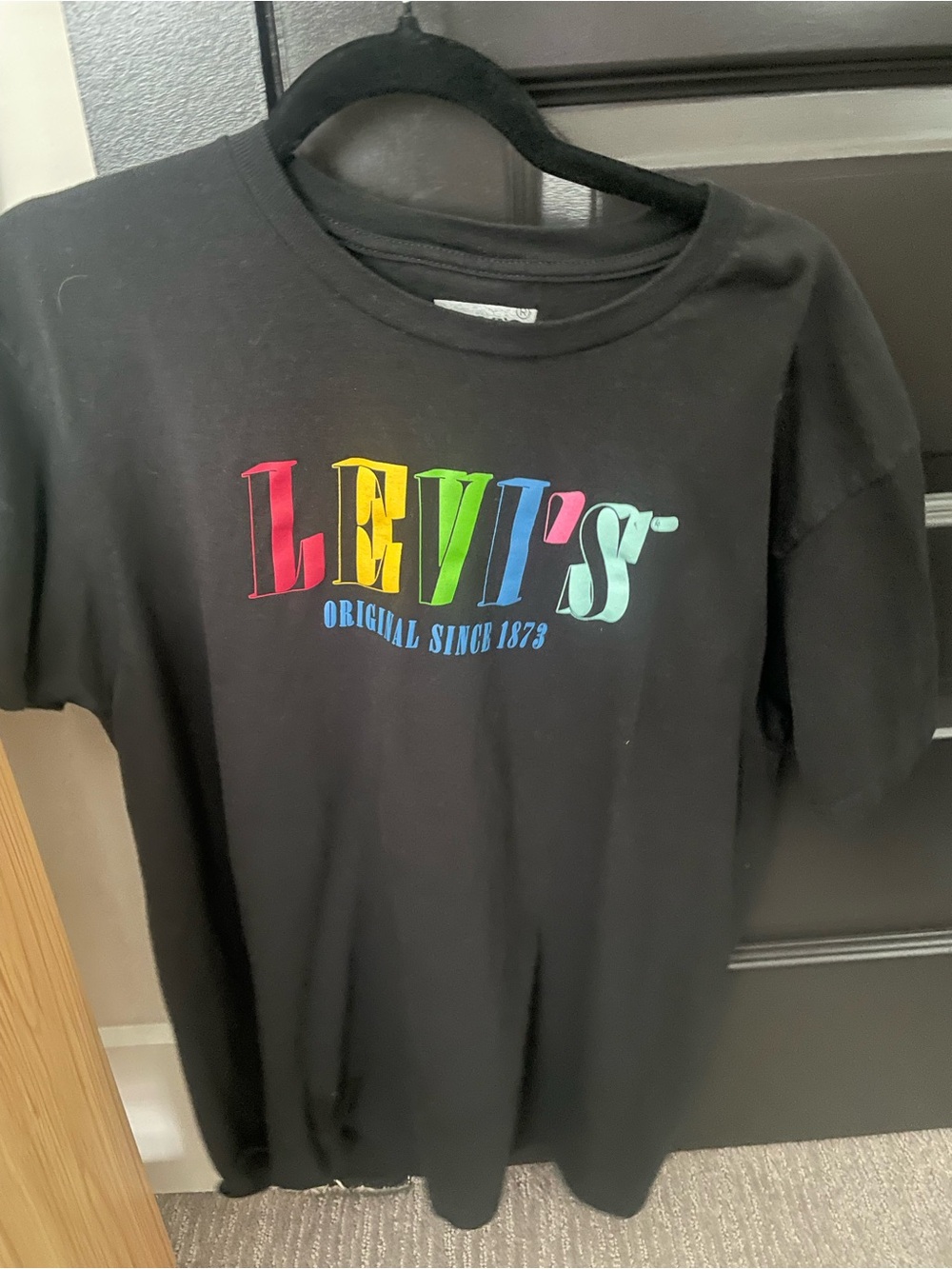 Levi's Black T-Shirt with Rainbow Logo